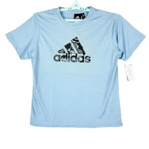 Adidas Men's Short Sleeve Light Blue Graphic Logo T-Shirt Size Large NWT‎